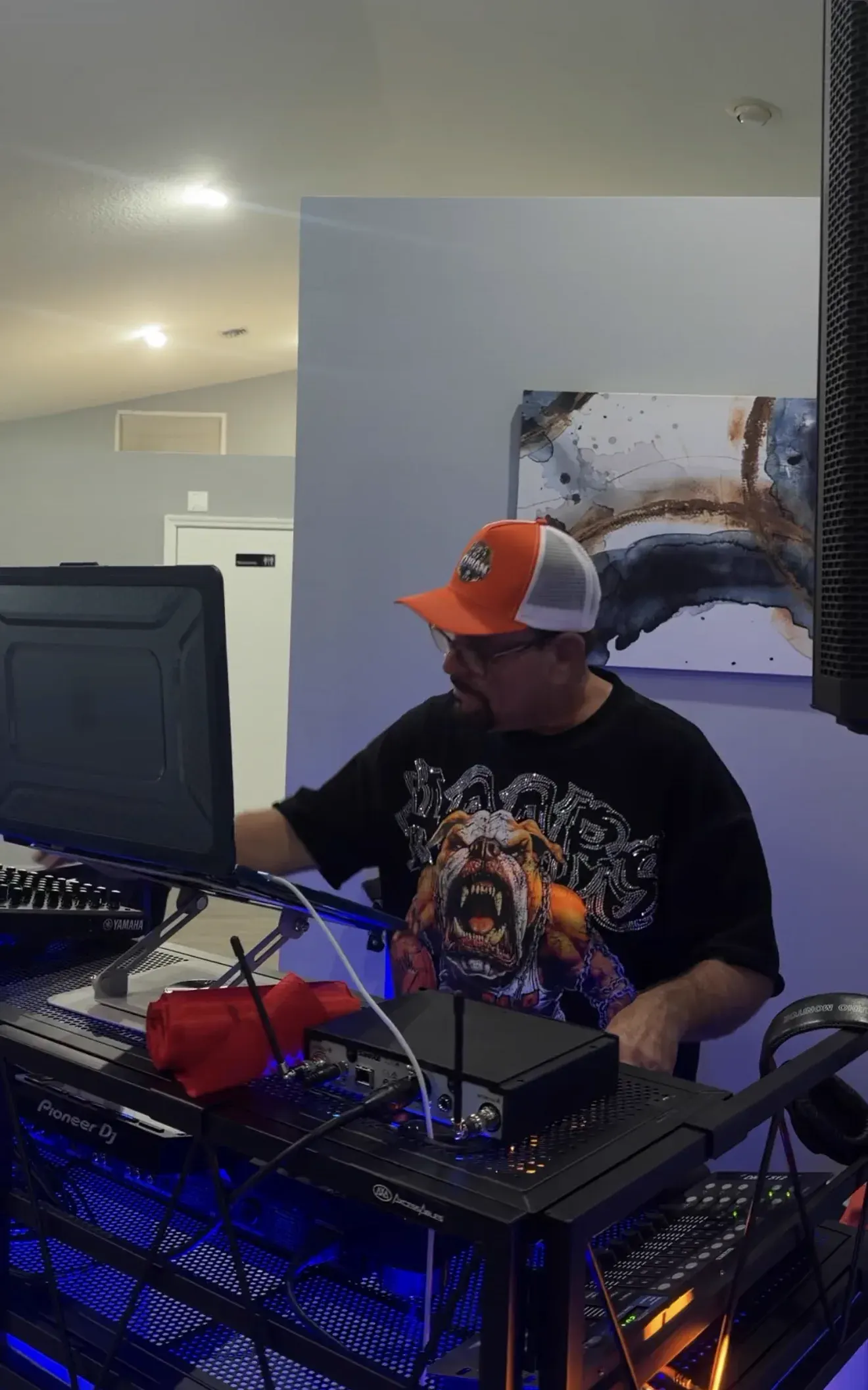 DJ Cuban mixing on the Pioneer all-in-one controller